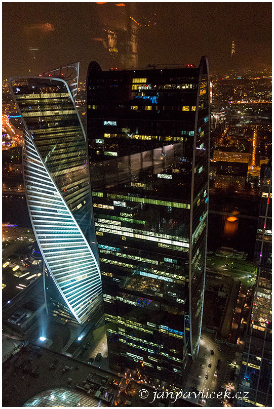 Moskva z restaurace SIXTY, v 62.patře Věže Federace, Moskva